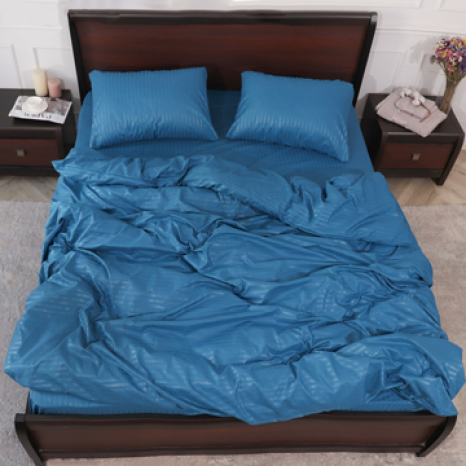 Євро набір постільної білизни 200*220 із мікрофібри в смужку №2060012 Черешенка™