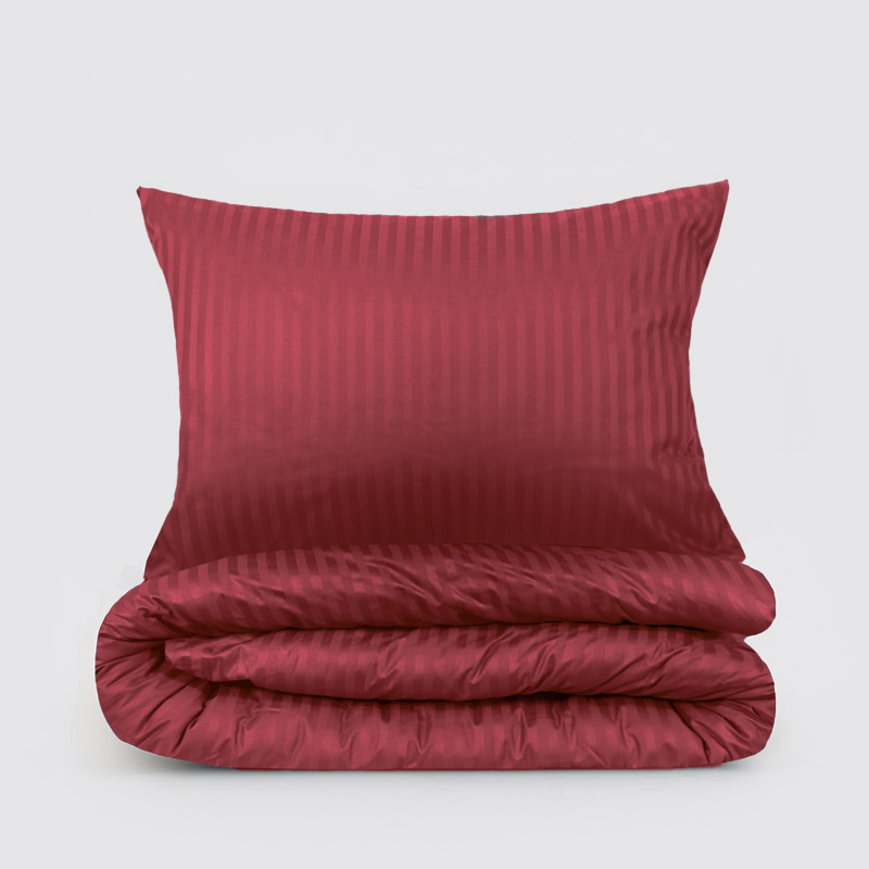 Полуторний набір постільної білизни 150*220 з Страйп Сатину №541840