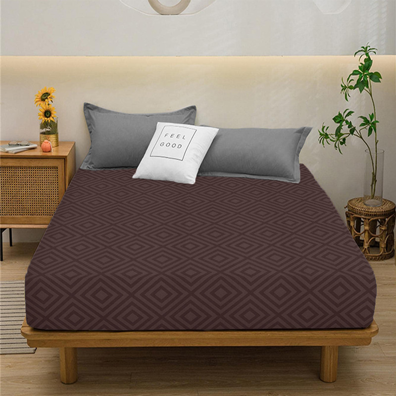 Простирадло на резинці (160*200*25) ромб шоколад №128