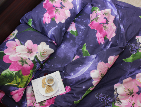 Двоспальний набір постільної білизни 180*220 із Бязі "Gold" №15671 Черешенка™