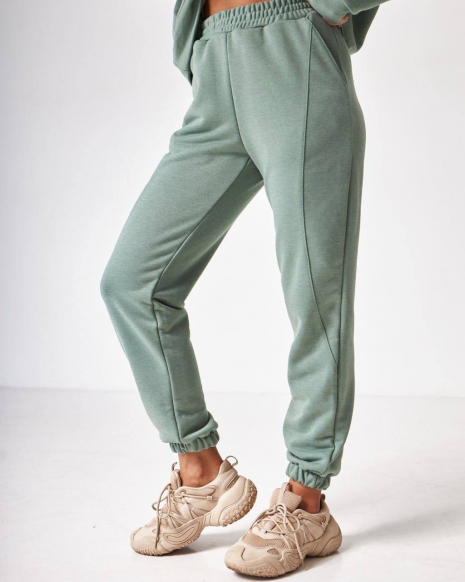 Жіночий спортивний костюм з капюшоном (Розмір S) фісташка №20222159