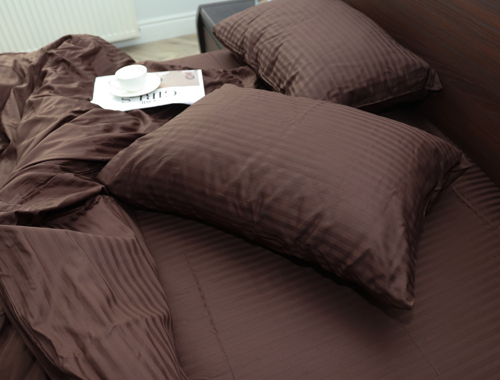 Двоспальний набір постільної білизни 180*220 зі Страйп Сатину №19-1012 Черешенка™