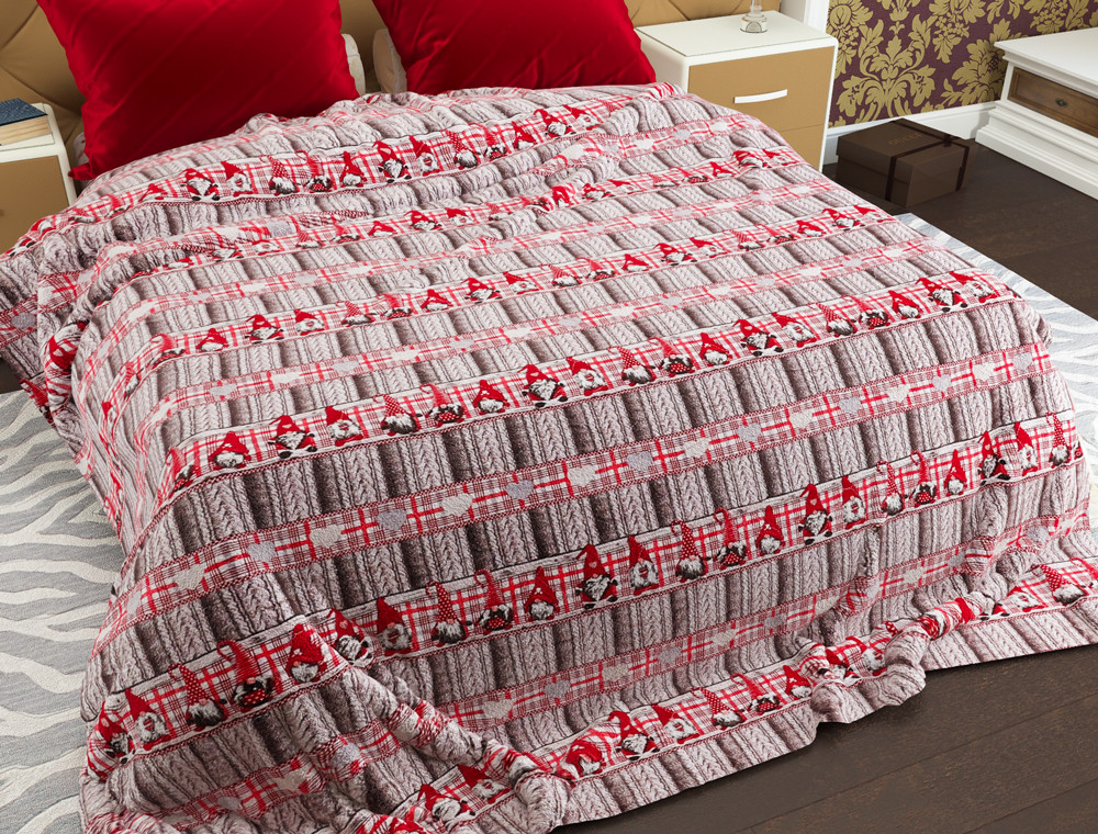 Евро-макси стёганое покрывало байка/микрофибра №55104R