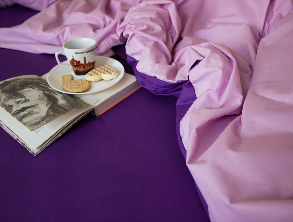 Двоспальний набір однотонної постільної білизни 180*220 із Бязі "Gold" №15754AB Черешенька™