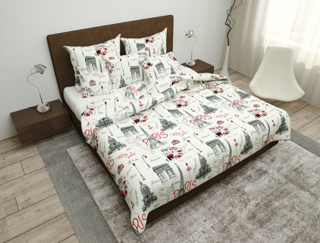 Тканина для постільної білизни Бязь "Gold" "Паризька архітектура" GLL4297