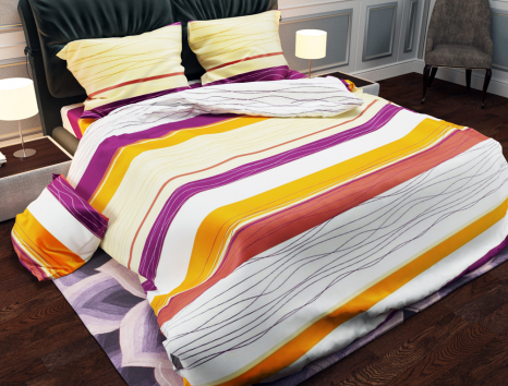 Ткань для постельного белья Бязь "Gold" Lux "Радужные волны" GL921