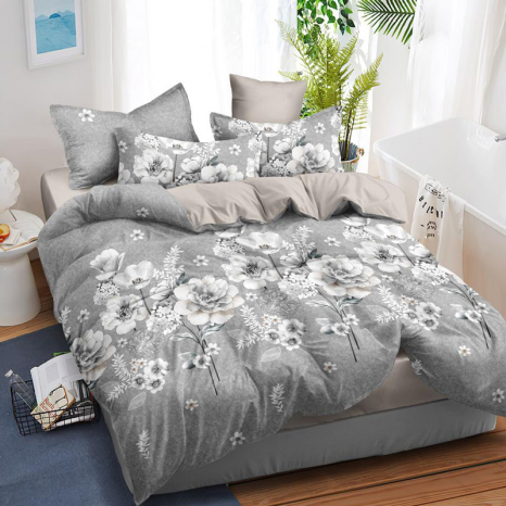 Тканина для постільної білизни Бязь "Gold" Lux "Квіткове поле у ліжку" GL3849