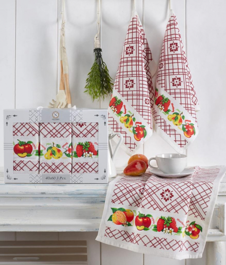 Набір кухонних рушників Nilteks Pietra Meyveli 40*60 (3 шт)