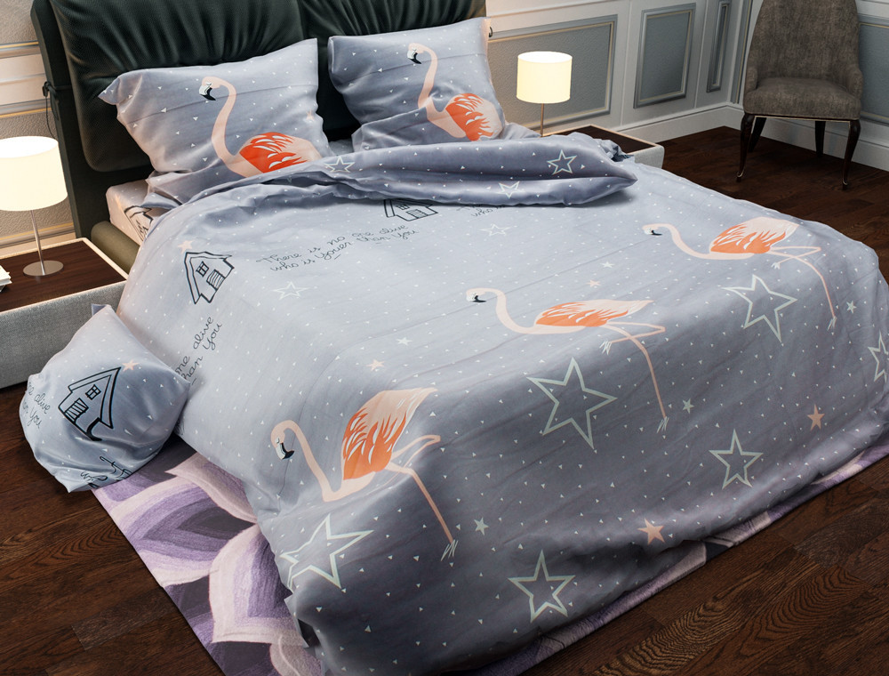 Полуторний набір постільної білизни 150*220 із Бязі "Gold" №154117 Черешенка™