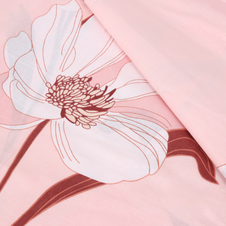 Тканина для постільної білизни Бязь "Gold" Lux "Квітковий принт (рожевий) GL4082.