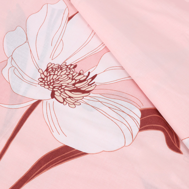 Тканина для постільної білизни Бязь "Gold" Lux "Квітковий принт (рожевий) GL4082.