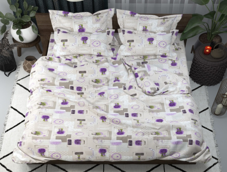 Євро набір постільної білизни 200*220 із полікотону №201637 Черешенька™