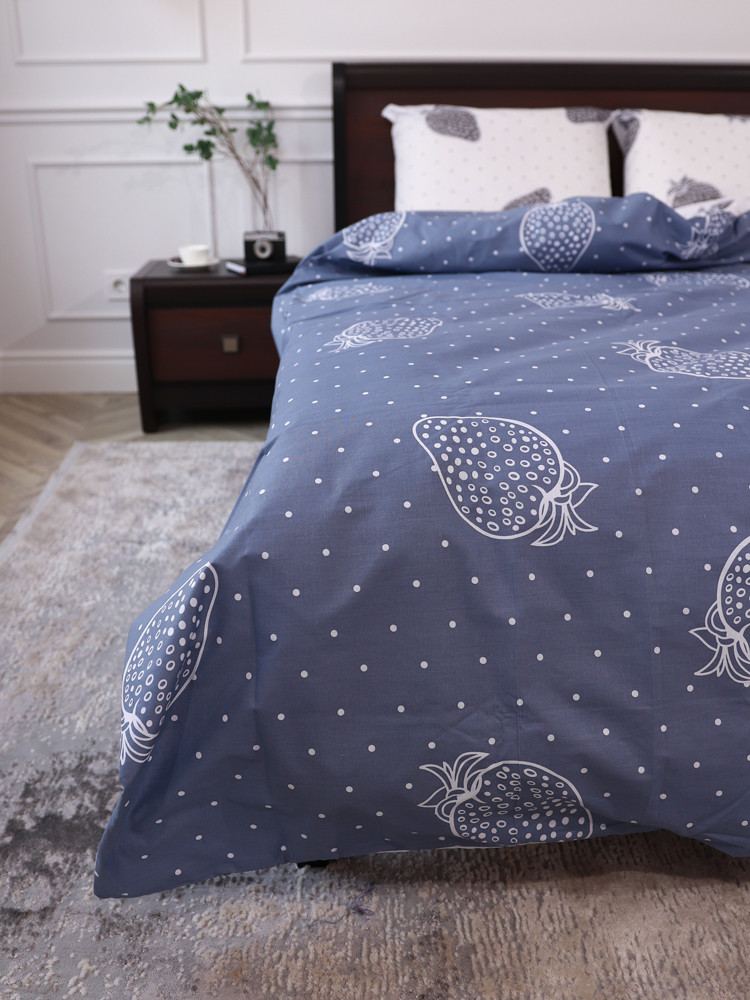 Полуторний набір постільної білизни 150*220 із Бязі "Gold" №154620AB Черешенка™