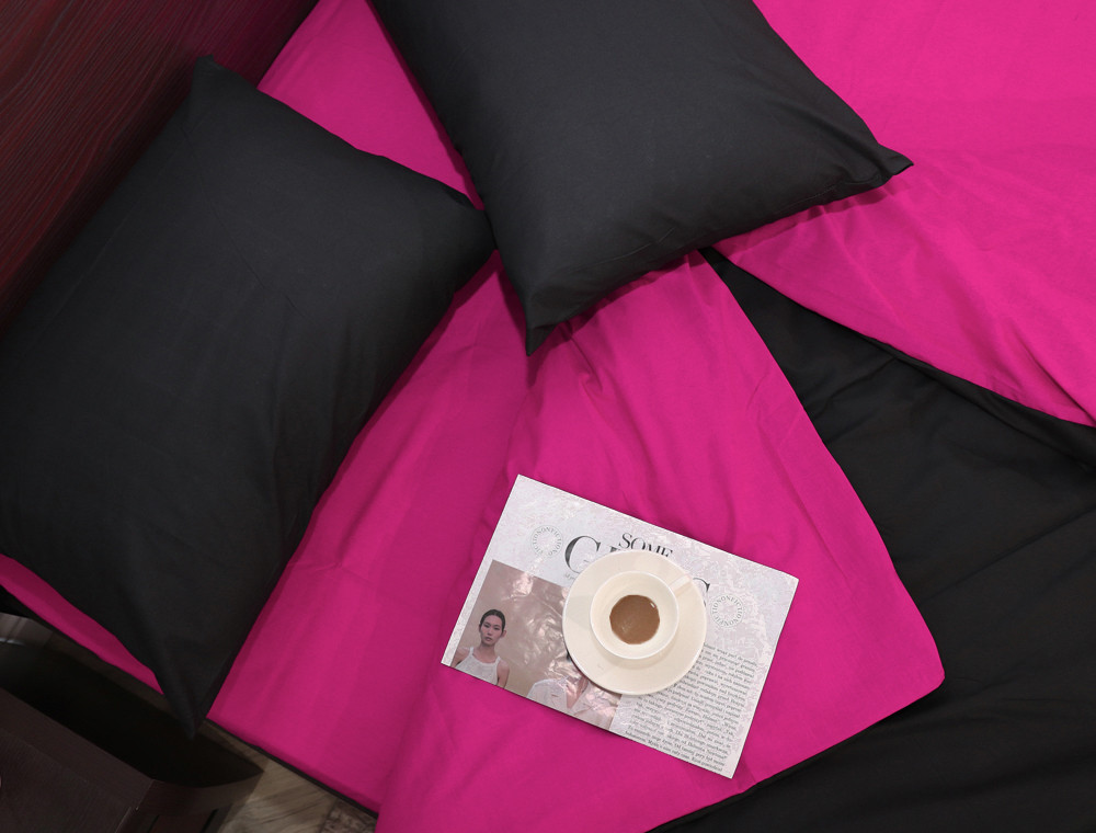 Двоспальний набір однотонної постільної білизни 180*220 із Бязі "Gold" №155515AB Черешенка™