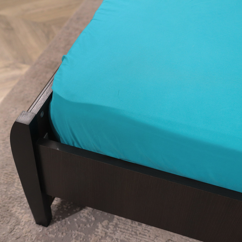 Простынь на резинке (180*200*25) однотонная бирюзовая №4735