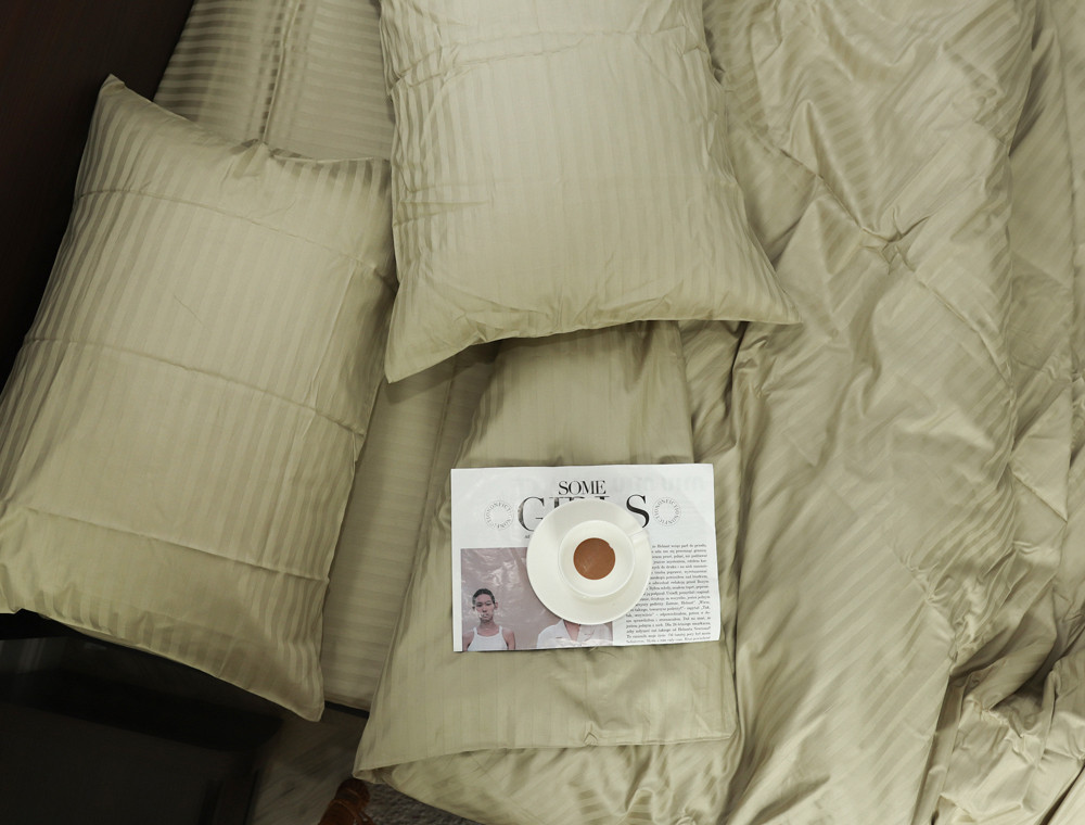 Полуторний набір постільної білизни 150*220 зі Страйп Сатину №540518