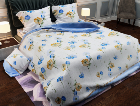 Ткань для постельного белья Бязь "Gold" Lux "Цветочный стандарт" GL3903R