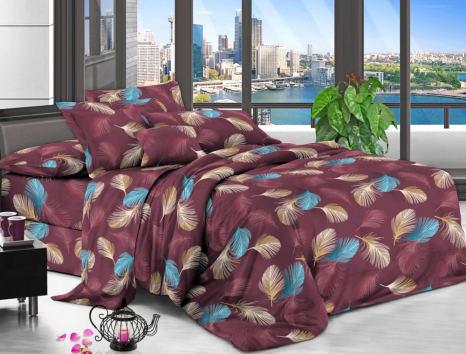 Євро набір постільної білизни 200*220 із полікотону №204636 Черешенька™