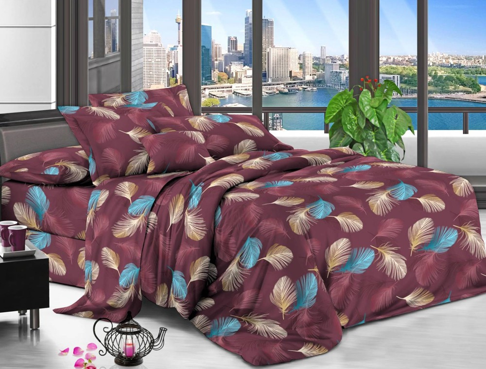 Євро набір постільної білизни 200*220 із полікотону №204636 Черешенька™