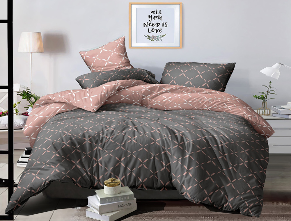 Двоспальний набір постільної білизни 180*220 із Сатину №44233AB Черешенка™