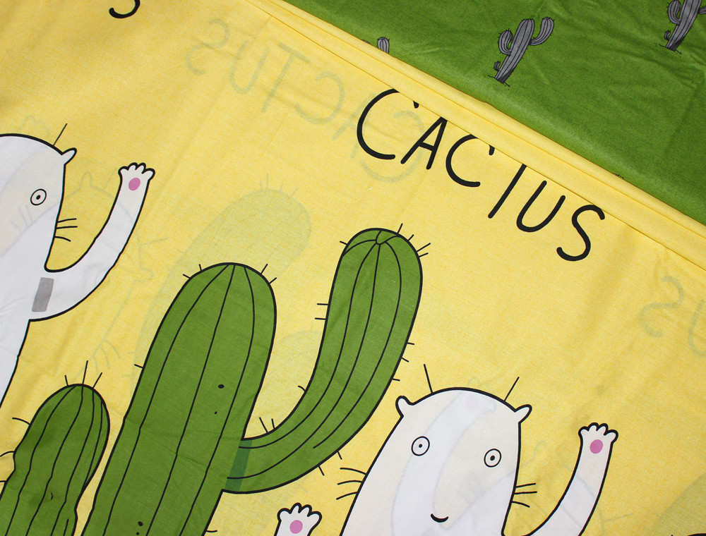 Тканина для постільної білизни Бязь "Gold" Lux "Кактуси" GL956 (A+B) - (50м+50м)