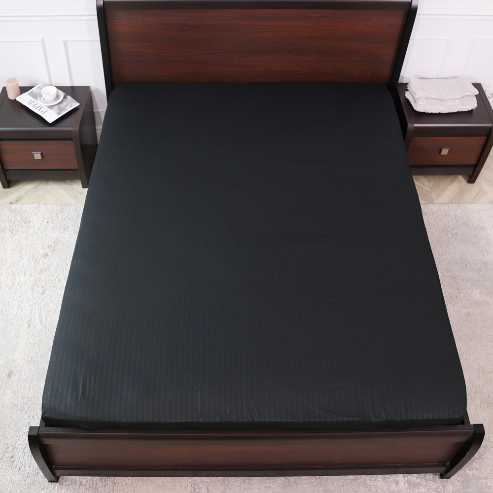 Простирадло на резинці (90*200*25) чорна смужка №2228