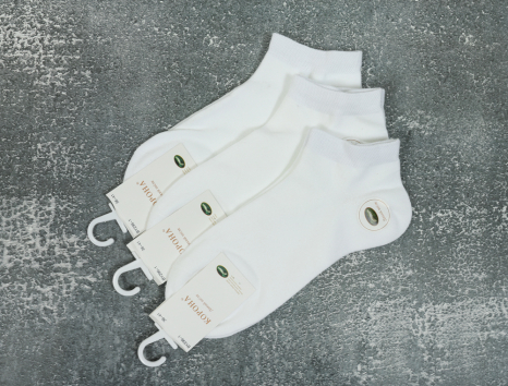 Женские носки Корона короткие белые дикий шёлк (36-41) №BY296-1