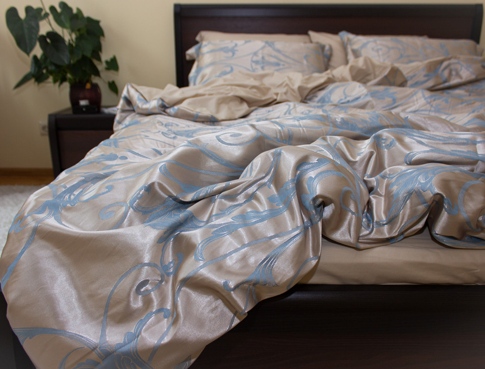 Двоспальний набір постільної білизни 180*220 із Жакарду №018AB KRISPOL™