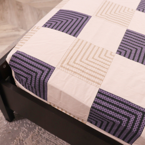 Простирадло на резинці (160*200*25) бежева геометрія №661052