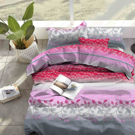 Тканина для постільної білизни Бязь "Gold" "Квітковий абстрактний принт" GLL13149pink