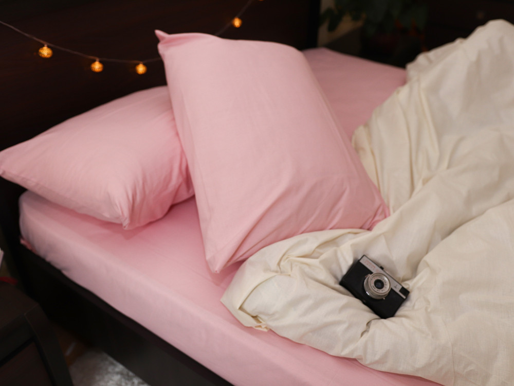 Євро-максі набір однотонної постільної білизни 200*220 із Бязі "Gold" №151560AB Черешенка™