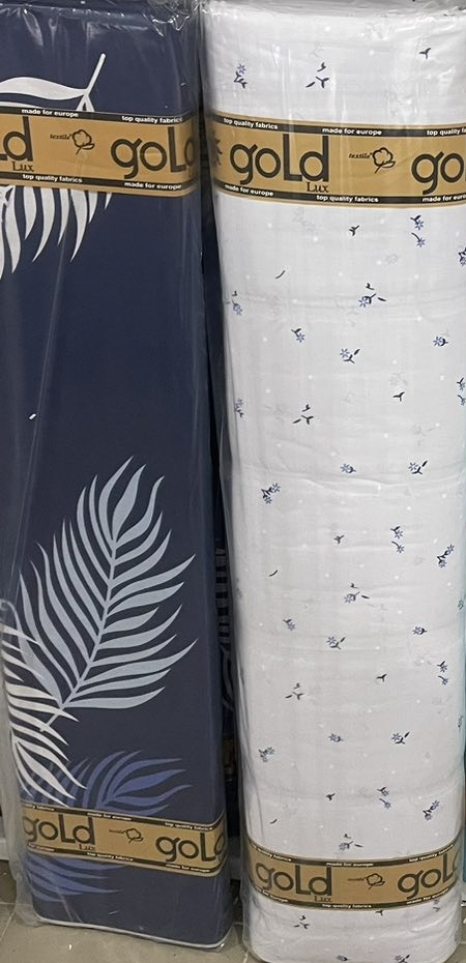 Ткань для постельного белья Бязь "Gold" Lux GL1955blue (A+B) - (50м+50м)
