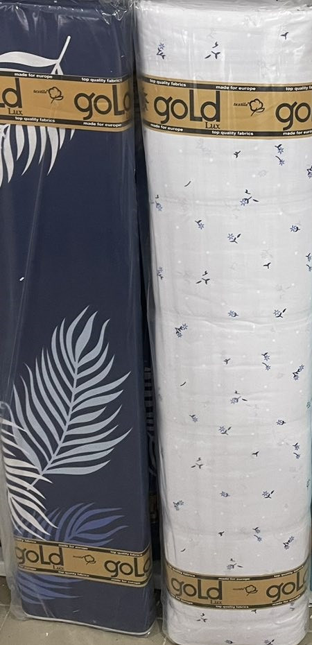 Ткань для постельного белья Бязь "Gold" Lux GL1955blue (A+B) - (50м+50м)
