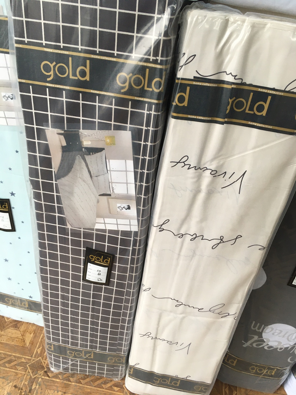 Ткань для постельного белья Бязь "Gold" Lux "История любви" GL1506 (A+B) - (50м+50м)