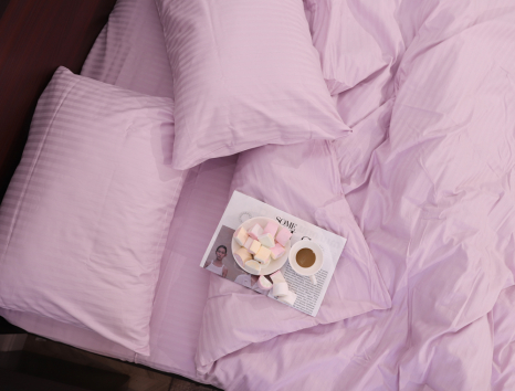 Двоспальний набір постільної білизни 180*220 з Страйп Сатину №543405