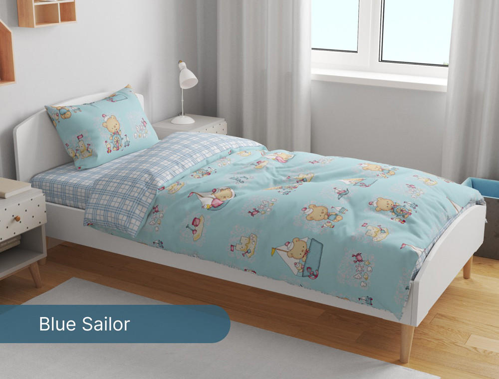 Ткань для постельного белья Бязь "Gold" Lux детская GLB321blue