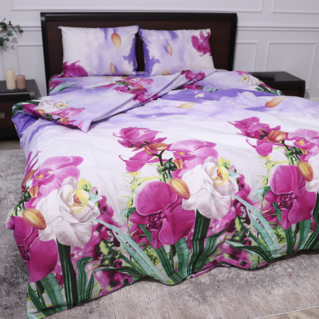 Полуторний набір постільної білизни 150*220 із Бязі "Gold" №15545 Черешенка™