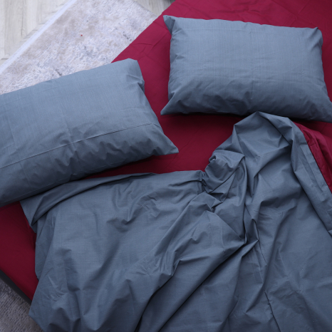 Сімейний набір однотонної постільної білизни із Бязі "Gold" №1515621AB Черешенка™