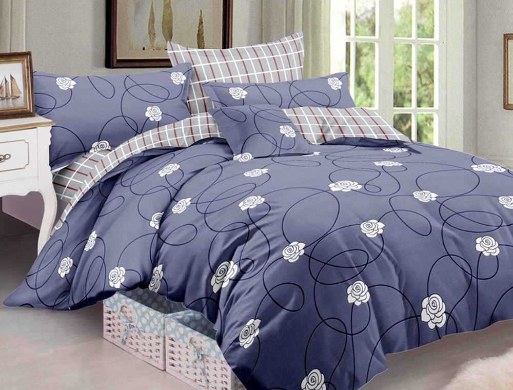 Семейный набор хлопкового постельного белья из Сатина №592AB Черешенка™