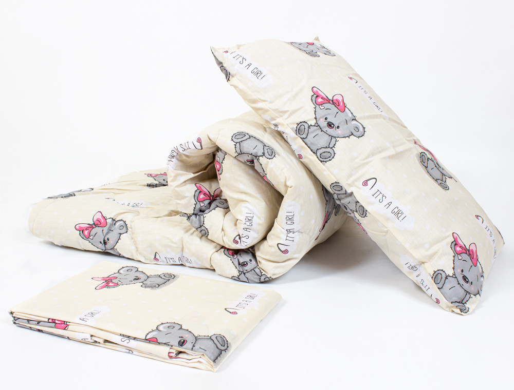 Комплект постільної білизни в ліжечко (з ковдрою та подушкою) №9004