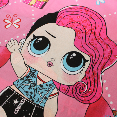 Ткань для постельного белья Бязь "Gold" Lux детская "LOL Сюрприз" GLB4439