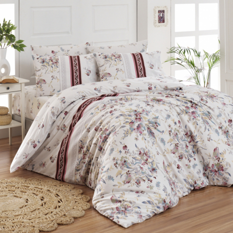 Полуторний набір постільної білизни 160*220 із Ранфорсу Peggy Gold First Choice™