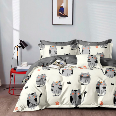 Семейный набор хлопкового постельного белья из Бязи "Gold" №513032AB Черешенка™