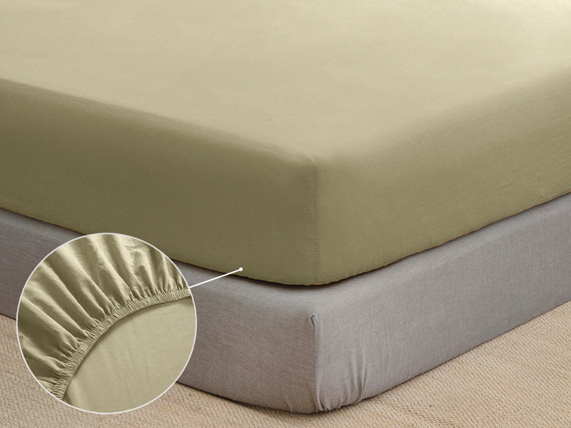 Простирадло на резинці (160*200*25) світло-оливкове №1051