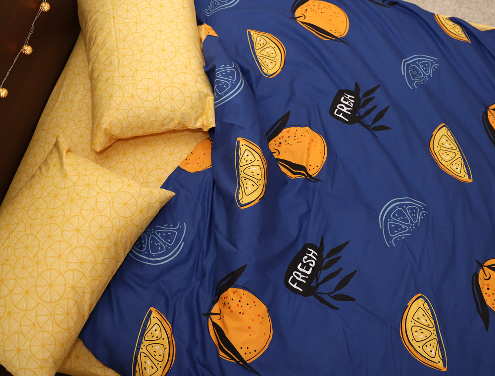 Полуторный набор постельного белья 150*220 из Сатина №052AB Черешенка™