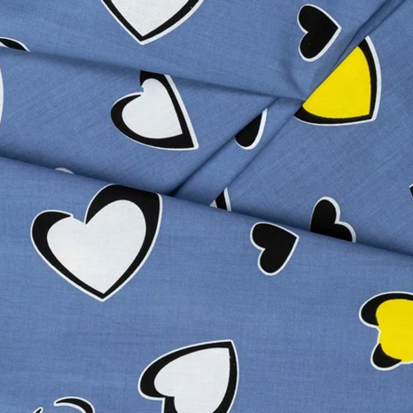 Ткань для постельного белья Бязь "Gold" Lux "Маленькие сердечки" GL1403 (A+B) - (50м+50м)