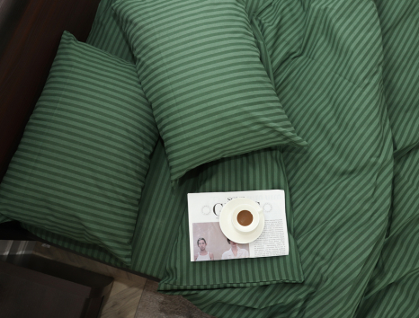 Сімейний набір смугастої постільної білизни із Бязі "Gold" №156616 Черешенка™