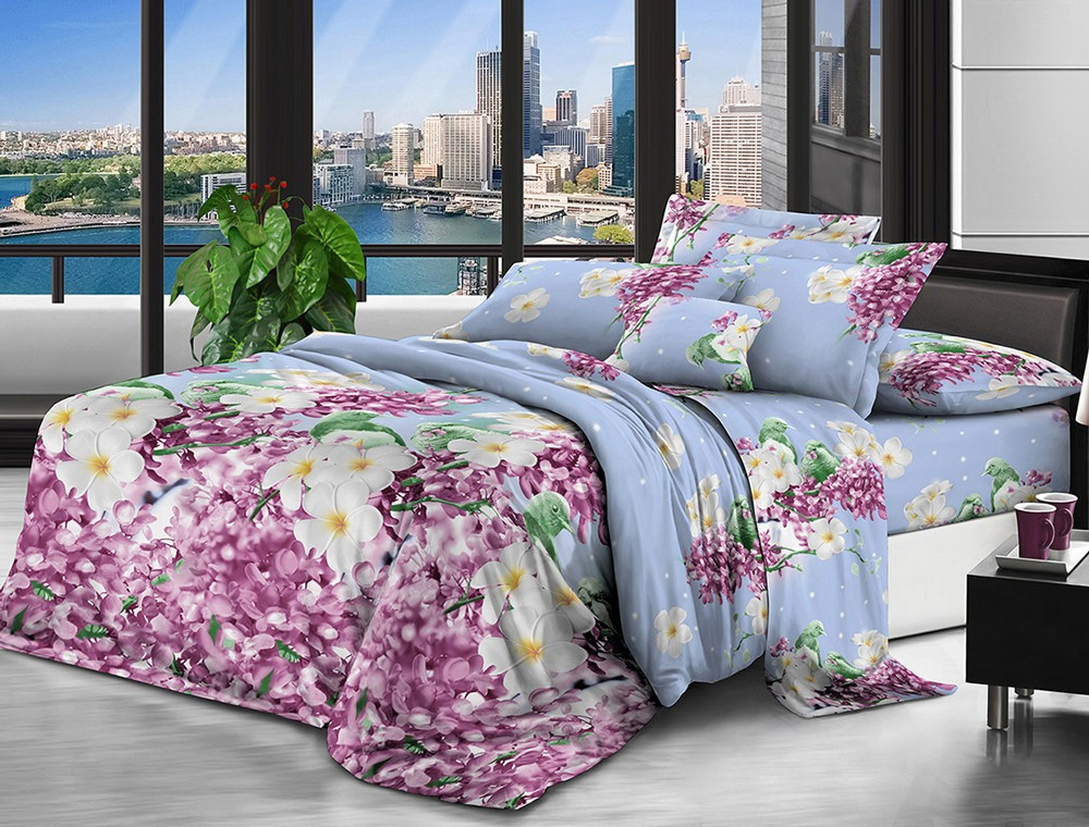 Сімейний набір постільної білизни 240*220 із полікотону №207579 Черешенька™