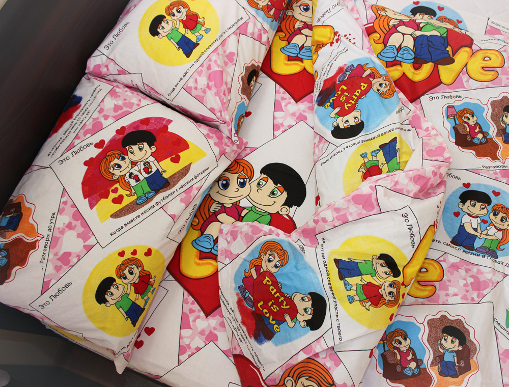 Полуторний набір постільної білизни 150*220 із Бязі "Gold" №164024 Черешенка™