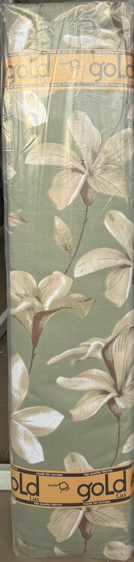 Ткань для постельного белья Бязь "Gold" Lux GL10731green